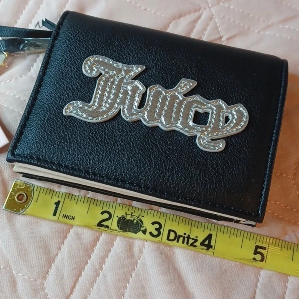 Juicy Couture Structured Bi-Fold Wallet, Black, White, Gold